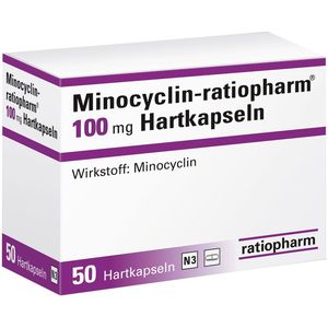 Packung von Antibiotikums Minocyclin Tabletten